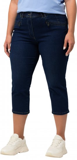 Ulla Popken Cropped Stretch Blend Mony Jeans Blue Denim - Blugi & Pantaloni pentru Femei Mărimi Mari – Plus Size - 