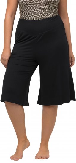 Ulla Popken Wide Leg Flared Bermuda Shorts Black - Blugi & Pantaloni pentru Femei Mărimi Mari – Plus Size - 
