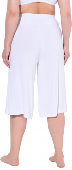Ulla Popken Wide Leg Flared Bermuda Shorts White - Blugi & Pantaloni pentru Femei Mărimi Mari – Plus Size - 