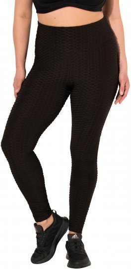 Ulla Popken Textured High Waisted Leggings Grey - Blugi & Pantaloni pentru Femei Mărimi Mari – Plus Size - 