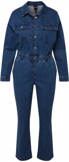 Ulla Popken Denim Boiler Suit Blue Denim - Blugi & Pantaloni pentru Femei Mărimi Mari – Plus Size - 