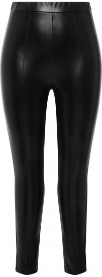 Ulla Popken Faux Leather Leggings Black - Blugi & Pantaloni pentru Femei Mărimi Mari – Plus Size - 