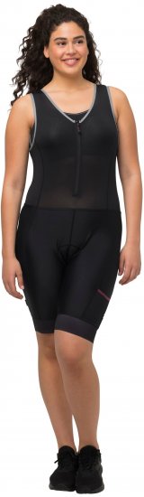 Ulla Popken Padded Cycling Zip Front Bodysuit Black - Blugi & Pantaloni pentru Femei Mărimi Mari – Plus Size - 