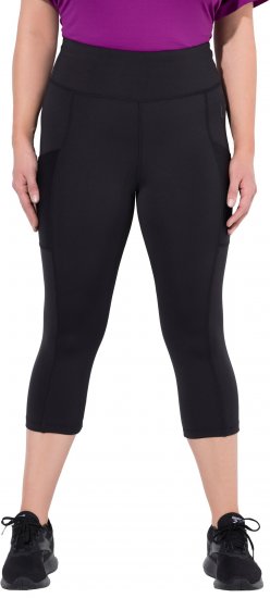 Ulla Popken Cropped High Waisted Leggings Black - Blugi & Pantaloni pentru Femei Mărimi Mari – Plus Size - 
