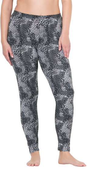 Ulla Popken Leopard Print Leggings Black - Blugi & Pantaloni pentru Femei Mărimi Mari – Plus Size - 