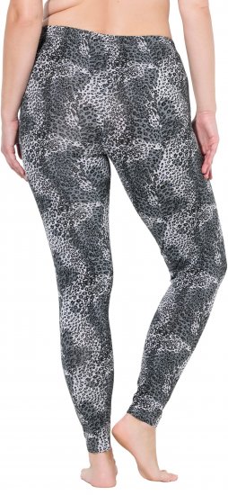 Ulla Popken Leopard Print Leggings Black - Blugi & Pantaloni pentru Femei Mărimi Mari – Plus Size - 