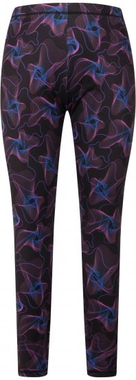 Ulla Popken Geometric Wave Quick Drying Ski Leggings Black - Blugi & Pantaloni pentru Femei Mărimi Mari – Plus Size - 