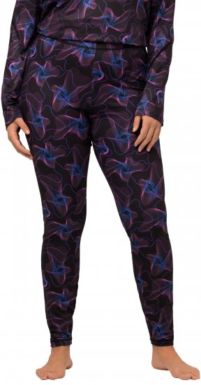 Ulla Popken Geometric Wave Quick Drying Ski Leggings Black - Blugi & Pantaloni pentru Femei Mărimi Mari – Plus Size - 