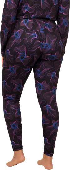 Ulla Popken Geometric Wave Quick Drying Ski Leggings Black - Blugi & Pantaloni pentru Femei Mărimi Mari – Plus Size - 