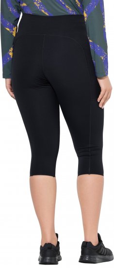 Ulla Popken Cropped Sports Leggings Black - Blugi & Pantaloni pentru Femei Mărimi Mari – Plus Size - 