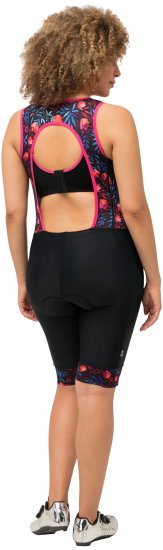 Ulla Popken Functional Padded Zip Front Cycling Leotard Black - Blugi & Pantaloni pentru Femei Mărimi Mari – Plus Size - 