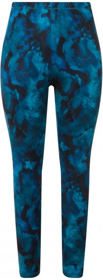 Ulla Popken Ink Print Functional Ski Leggings Blue - Blugi & Pantaloni pentru Femei Mărimi Mari – Plus Size - 