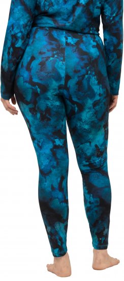 Ulla Popken Ink Print Functional Ski Leggings Blue - Blugi & Pantaloni pentru Femei Mărimi Mari – Plus Size - 