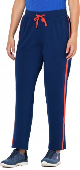 Ulla Popken Side Stripe Joggers Blue - Blugi & Pantaloni pentru Femei Mărimi Mari – Plus Size - 