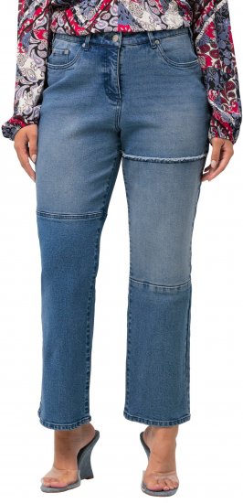 Ulla Popken Patchwork Jeans Blue - Blugi & Pantaloni pentru Femei Mărimi Mari – Plus Size - 