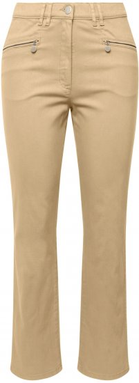 Ulla Popken Mony Tapered Leg Zip Pocket Pants Dark Putty - Blugi & Pantaloni pentru Femei Mărimi Mari – Plus Size - 