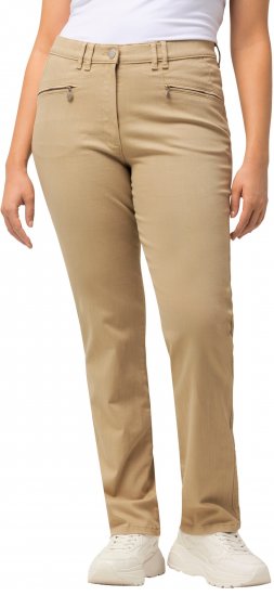 Ulla Popken Mony Tapered Leg Zip Pocket Pants Dark Putty - Blugi & Pantaloni pentru Femei Mărimi Mari – Plus Size - 