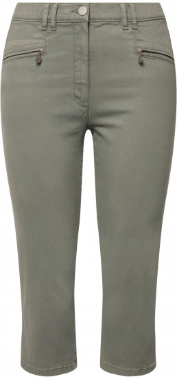 Ulla Popken Cropped Stretch Fit Mony Pants Light Moss Green - Blugi & Pantaloni pentru Femei Mărimi Mari – Plus Size - 