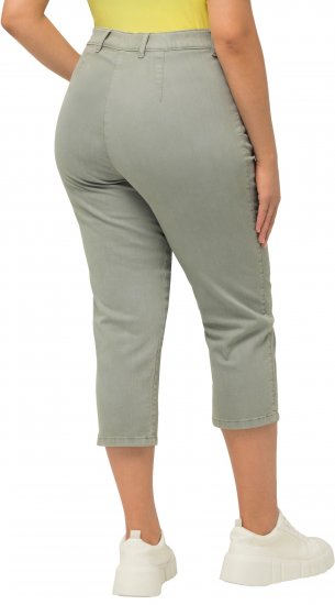 Ulla Popken Cropped Stretch Fit Mony Pants Light Moss Green - Blugi & Pantaloni pentru Femei Mărimi Mari – Plus Size - 