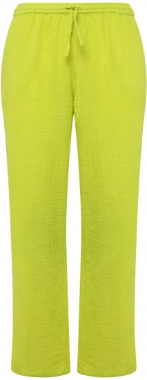 Ulla Popken Muslin Pull On Pants Green - Blugi & Pantaloni pentru Femei Mărimi Mari – Plus Size - 