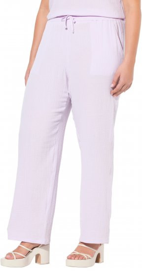 Ulla Popken Muslin Pull On Pants Purple - Blugi & Pantaloni pentru Femei Mărimi Mari – Plus Size - 