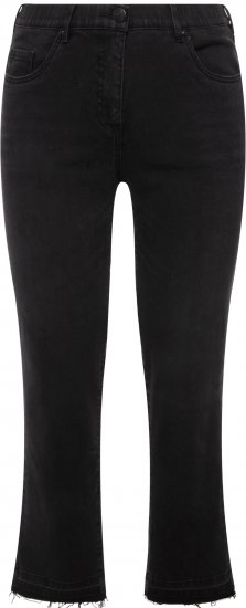 Ulla Popken Sarah Fringe Hem Jeans Black - Blugi & Pantaloni pentru Femei Mărimi Mari – Plus Size - 