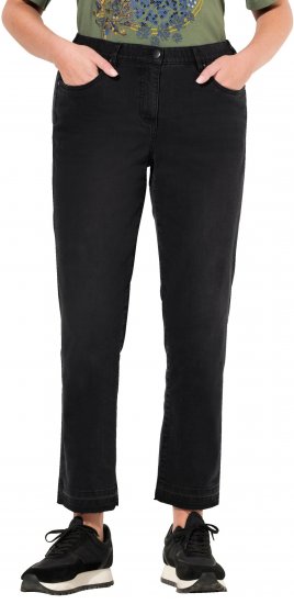 Ulla Popken Sarah Fringe Hem Jeans Black - Blugi & Pantaloni pentru Femei Mărimi Mari – Plus Size - 