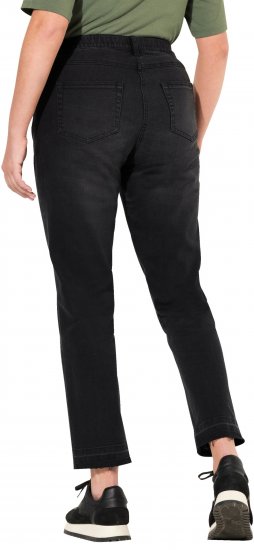 Ulla Popken Sarah Fringe Hem Jeans Black - Blugi & Pantaloni pentru Femei Mărimi Mari – Plus Size - 