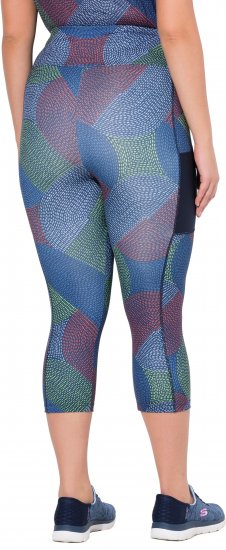 Ulla Popken Quick Dry Cropped Geometric Print Leggings Grey - Blugi & Pantaloni pentru Femei Mărimi Mari – Plus Size - 