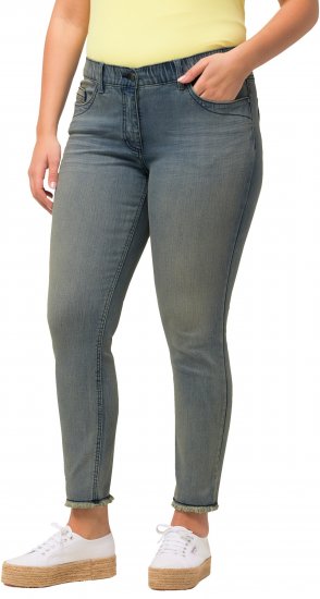 Ulla Popken Fringed Hem Sarah Jeans Blue - Blugi & Pantaloni pentru Femei Mărimi Mari – Plus Size - 