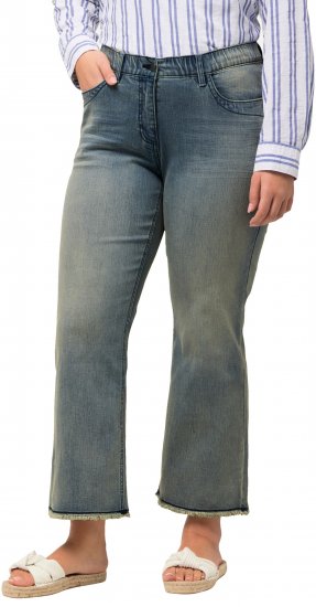 Ulla Popken Fringed Leg Mandy Jeans Blue - Blugi & Pantaloni pentru Femei Mărimi Mari – Plus Size - 