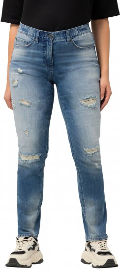 Ulla Popken Distressed Stretch Fit Sarah Jeans Blue - Blugi & Pantaloni pentru Femei Mărimi Mari – Plus Size - 