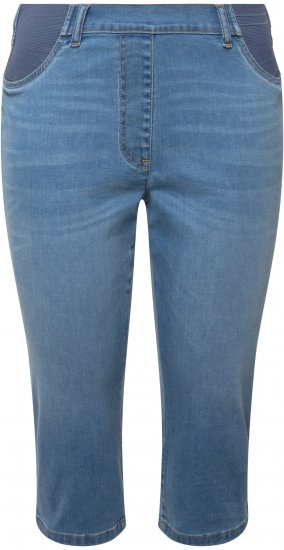 Ulla Popken Sienna Stretch Denim Capris Blue - Blugi & Pantaloni pentru Femei Mărimi Mari – Plus Size - 