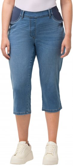 Ulla Popken Sienna Stretch Denim Capris Blue - Blugi & Pantaloni pentru Femei Mărimi Mari – Plus Size - 
