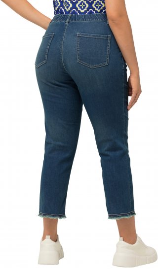 Ulla Popken Cropped Narrow Leg Jeans Blue Denim - Blugi & Pantaloni pentru Femei Mărimi Mari – Plus Size - 