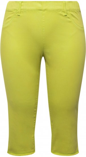 Ulla Popken Stretch Fit Raw Hem Capris Pistachio - Blugi & Pantaloni pentru Femei Mărimi Mari – Plus Size - 