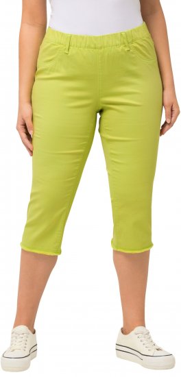 Ulla Popken Stretch Fit Raw Hem Capris Pistachio - Blugi & Pantaloni pentru Femei Mărimi Mari – Plus Size - 