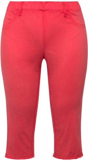 Ulla Popken Stretch Fit Raw Hem Capris Dark Coral - Blugi & Pantaloni pentru Femei Mărimi Mari – Plus Size - 