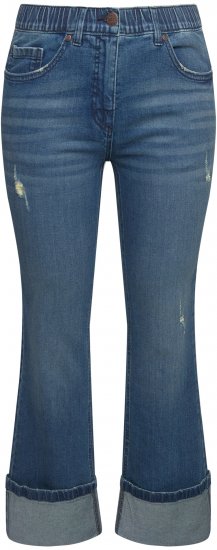Ulla Popken Wide Cuff Stretch Fit Jeans Blue Denim - Blugi & Pantaloni pentru Femei Mărimi Mari – Plus Size - 