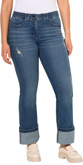 Ulla Popken Wide Cuff Stretch Fit Jeans Blue Denim - Blugi & Pantaloni pentru Femei Mărimi Mari – Plus Size - 