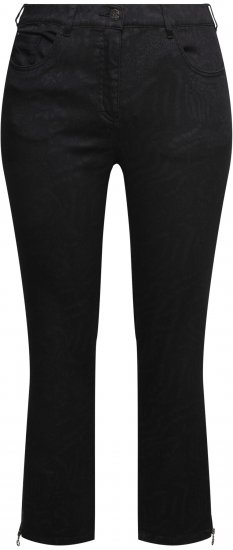 Ulla Popken Animal Print Stretch Fit Jeans Black - Blugi & Pantaloni pentru Femei Mărimi Mari – Plus Size - 