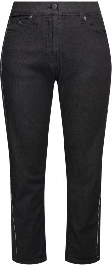 Ulla Popken Raw Denim Stripe Stretch Fit Jeans Black - Blugi & Pantaloni pentru Femei Mărimi Mari – Plus Size - 
