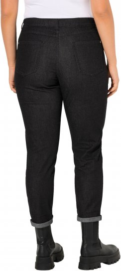 Ulla Popken Raw Denim Stripe Stretch Fit Jeans Black - Blugi & Pantaloni pentru Femei Mărimi Mari – Plus Size - 