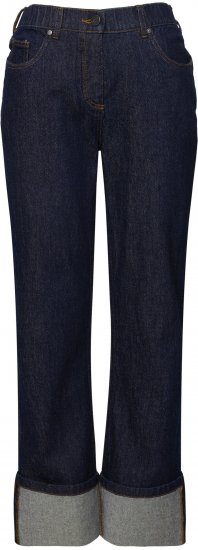 Ulla Popken Turn Up Hem Wide Leg Mary Jeans Grey Denim - Blugi & Pantaloni pentru Femei Mărimi Mari – Plus Size - 