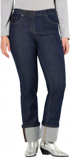 Ulla Popken Turn Up Hem Wide Leg Mary Jeans Grey Denim - Blugi & Pantaloni pentru Femei Mărimi Mari – Plus Size - 