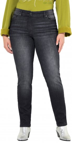 Ulla Popken Rhinestone Detail Stretch Fit Jeans Black - Blugi & Pantaloni pentru Femei Mărimi Mari – Plus Size - 