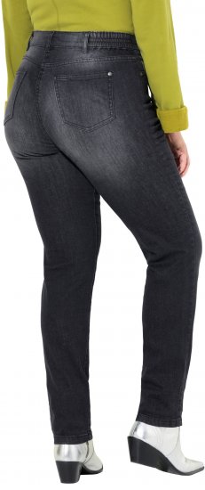 Ulla Popken Rhinestone Detail Stretch Fit Jeans Black - Blugi & Pantaloni pentru Femei Mărimi Mari – Plus Size - 
