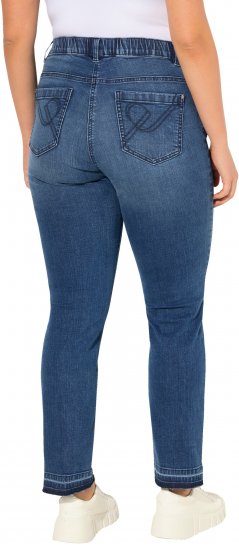 Ulla Popken Fringed Hem Stretch Fit Jeans Denim Blue - Blugi & Pantaloni pentru Femei Mărimi Mari – Plus Size - 