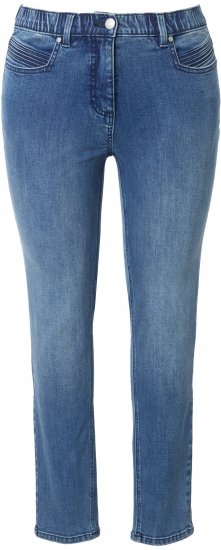 Ulla Popken Decorative Pocket Slim Stretch Jeans Blue Denim - Blugi & Pantaloni pentru Femei Mărimi Mari – Plus Size - 