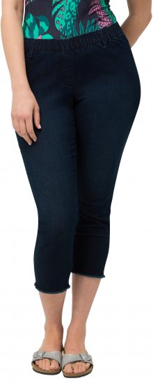 Ulla Popken Cropped Raw Hem Jeggings Denim Blue - Blugi & Pantaloni pentru Femei Mărimi Mari – Plus Size - 